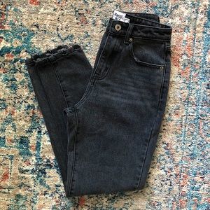 Black denim mom jeans